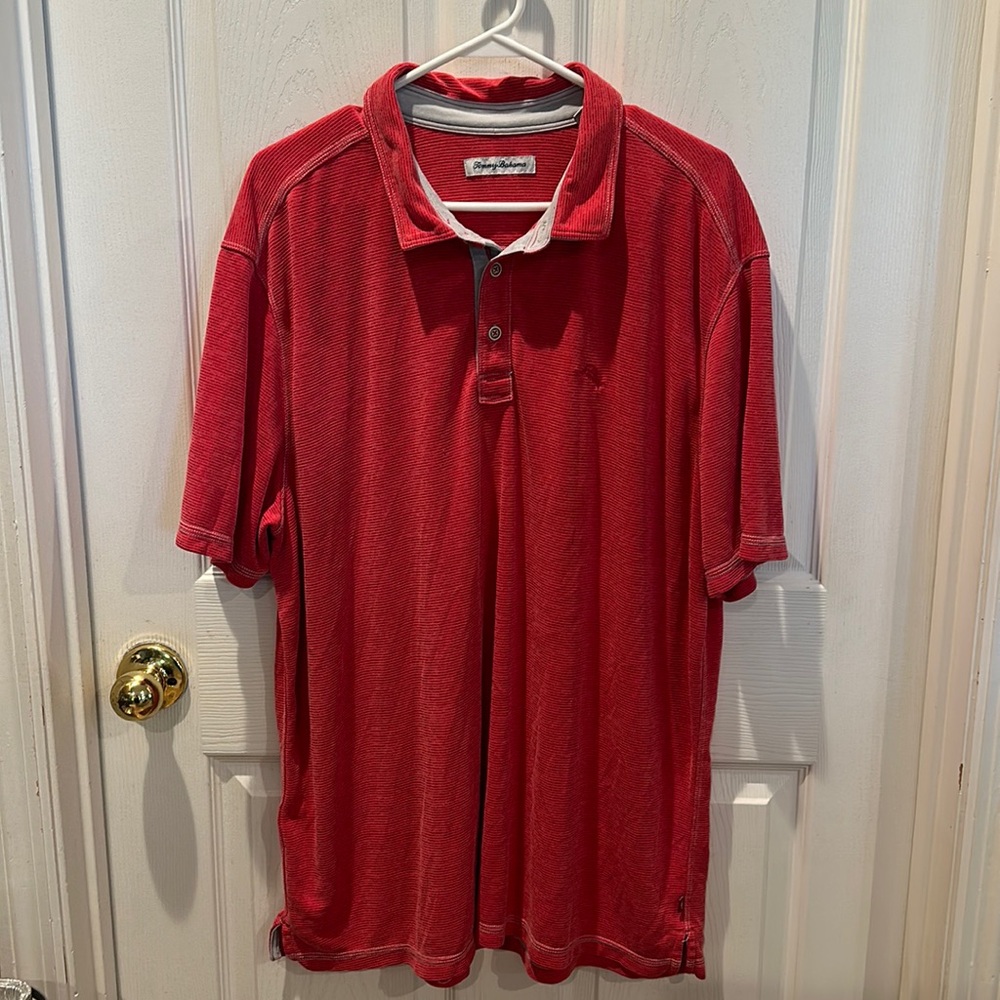 Tommy Bahama Men's Tall short sleeve Polo, pink, 2X/TTG super soft